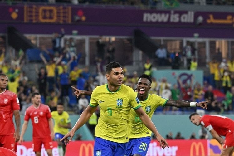 Kalahkan Swiss di Laga Kedua Grup G, Brasil Melangkah ke 16 Besar Piala Dunia 2022