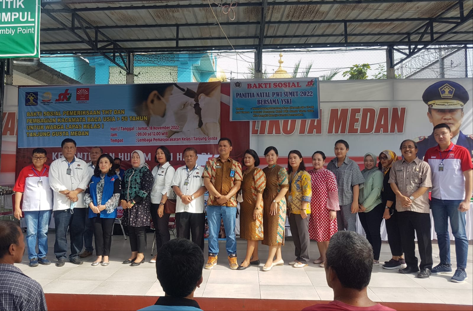 Lapas Kelas I Medan Ucapkan Terima Kasih Panitia Natal PWI-YSKI Bagi Kaca Mata dan Periksa THT Gratis