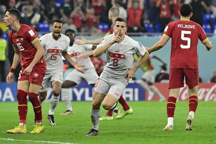 Grup G Piala Dunia 2022: Pertandingan Swiss vs Serbia  Hujan Gol , Skor 3-2