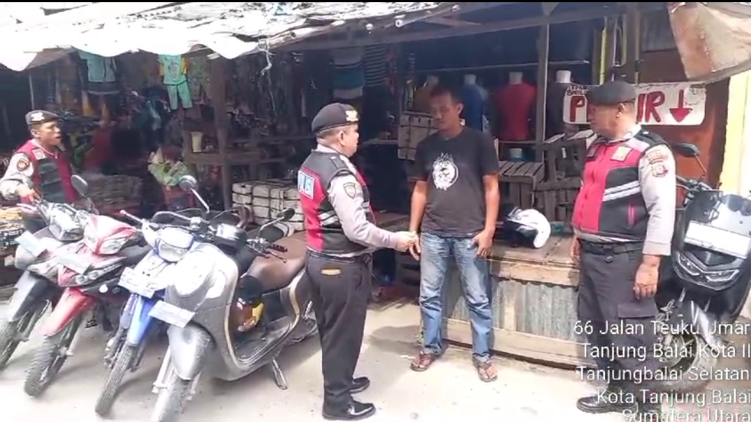 Sat Samapta Polres Tanjungbalai Sambangi Pengelola Parkir