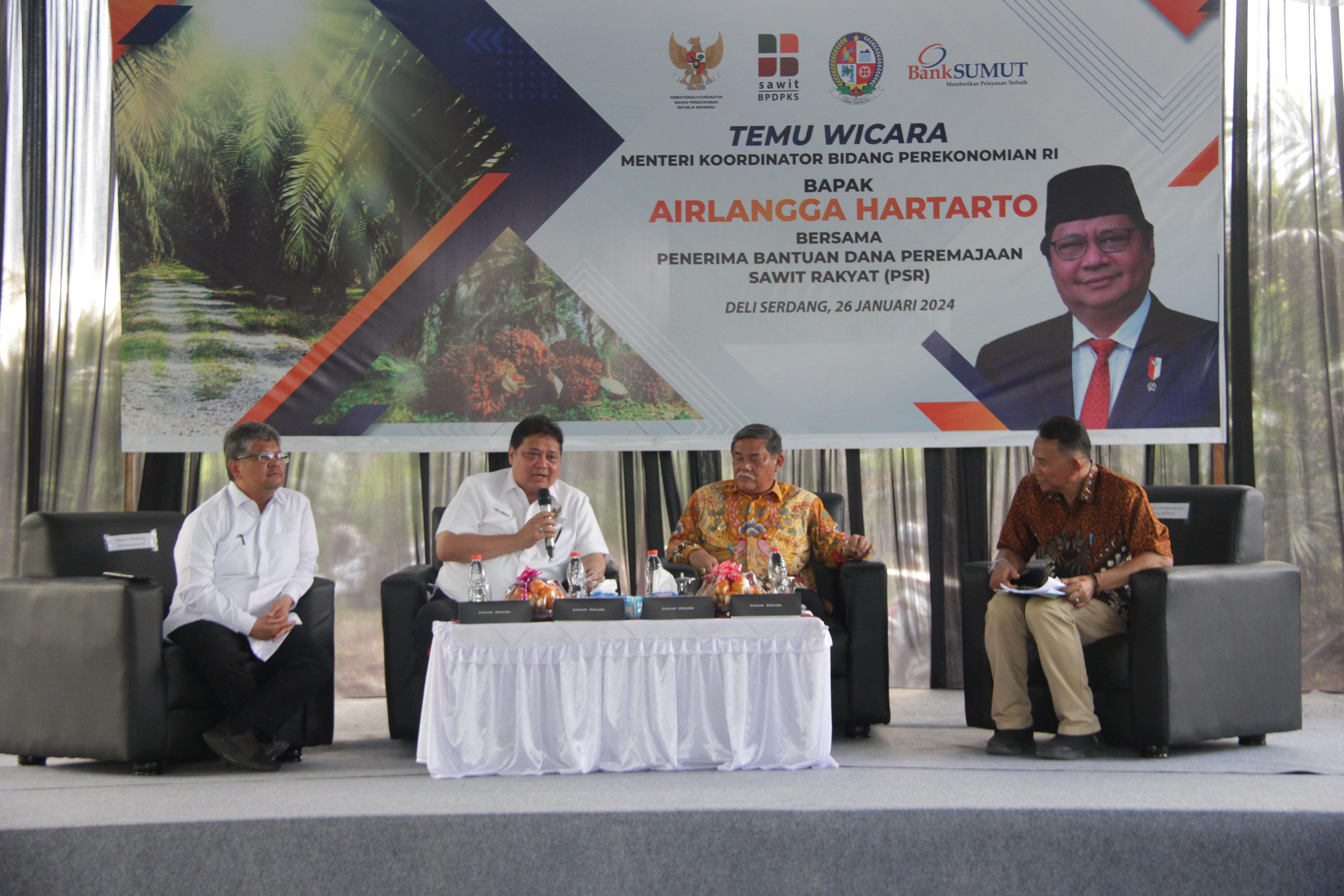 Realisasi Dana PSR Masih Rendah, Airlangga Dengarkan Kendala Petani di Deliserdang