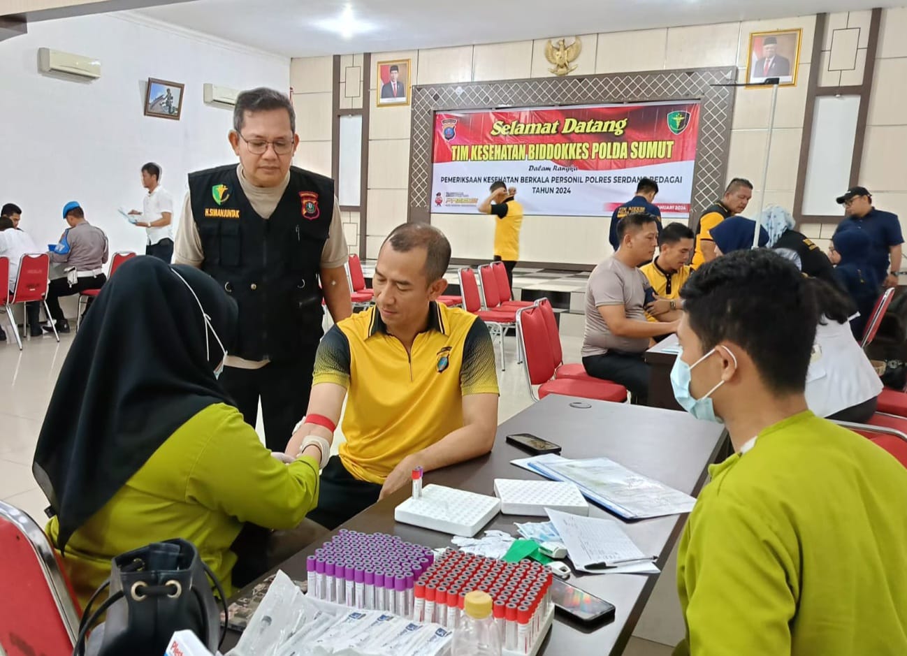 Polres Sergai Gelar Pemeriksaan Kesehatan Personel Secara Berkala