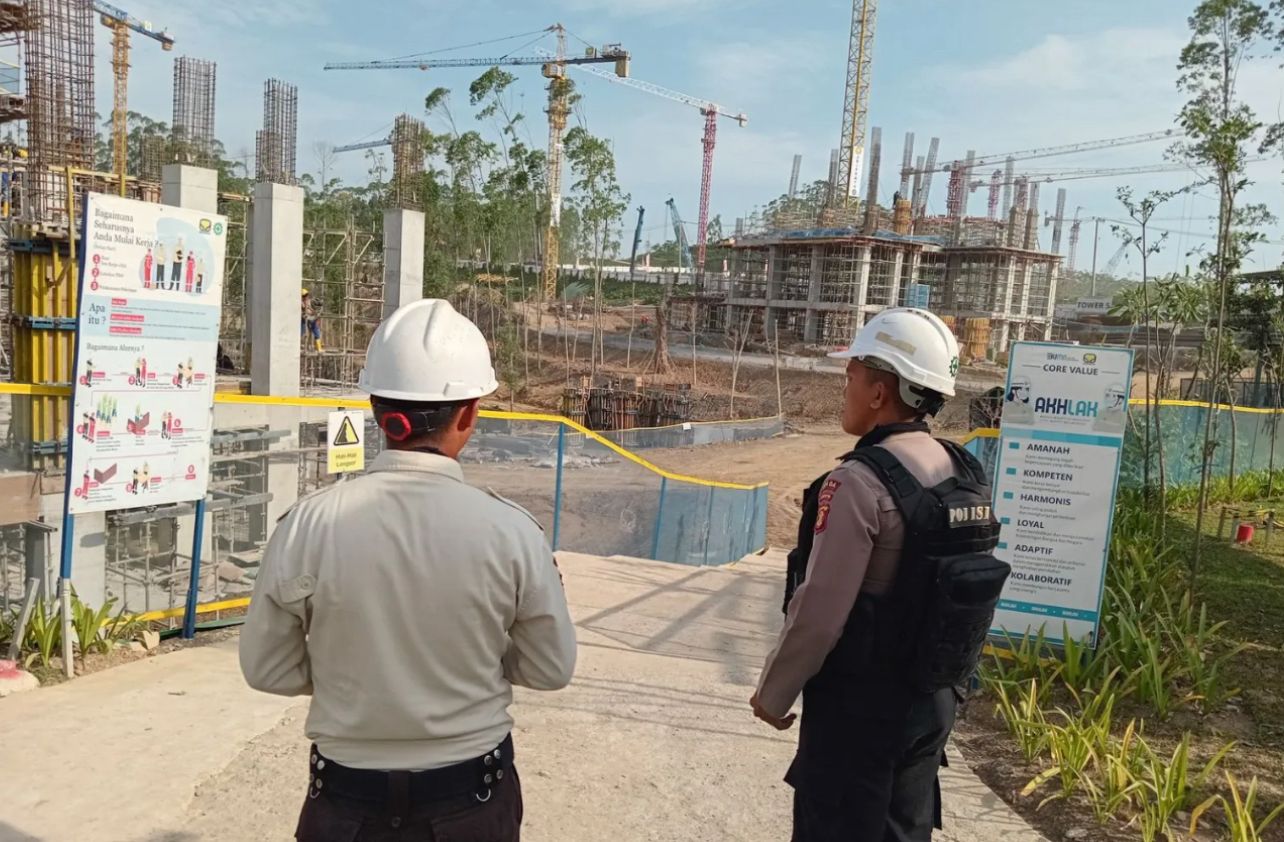 Personel Satgas Ops Nusantara Mahakam Lakukan Patroli Secara Intens di Pembangunan IKN