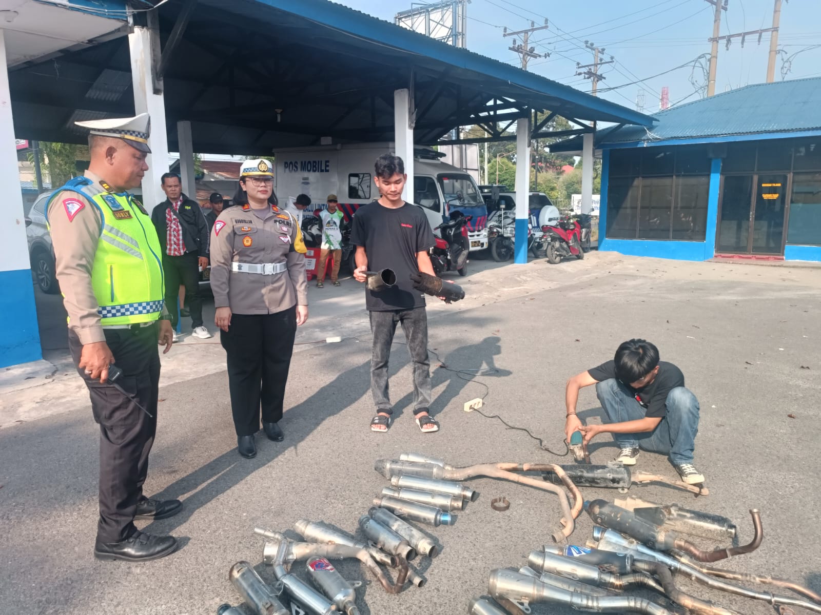 Polres Pematangsiantar Musnahkan 30 Knalpot Blong