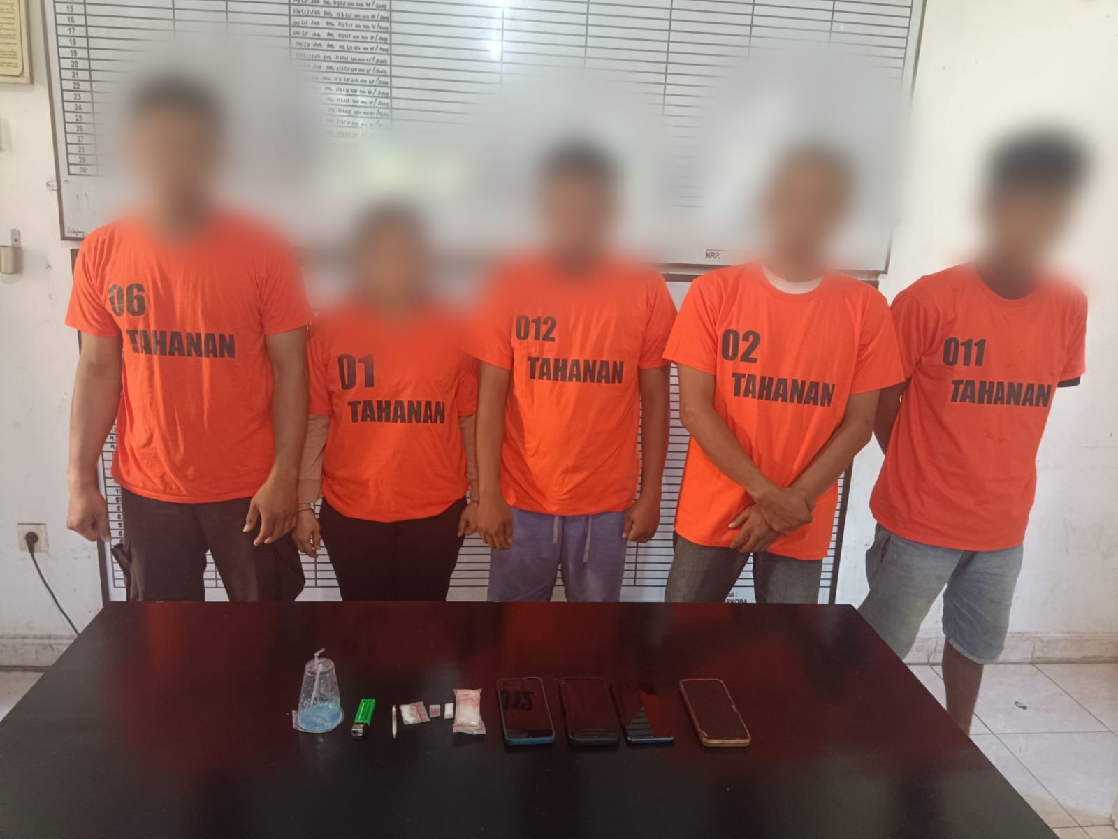 Polsek Perdagangan Polres Simalungun Tangkap Lima Tersangka Diduga Pesta Sabu
