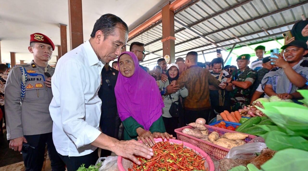 Kunjungi Pasar Sebukit Rama, Presiden Jokowi: Harga Baik dan Stabil