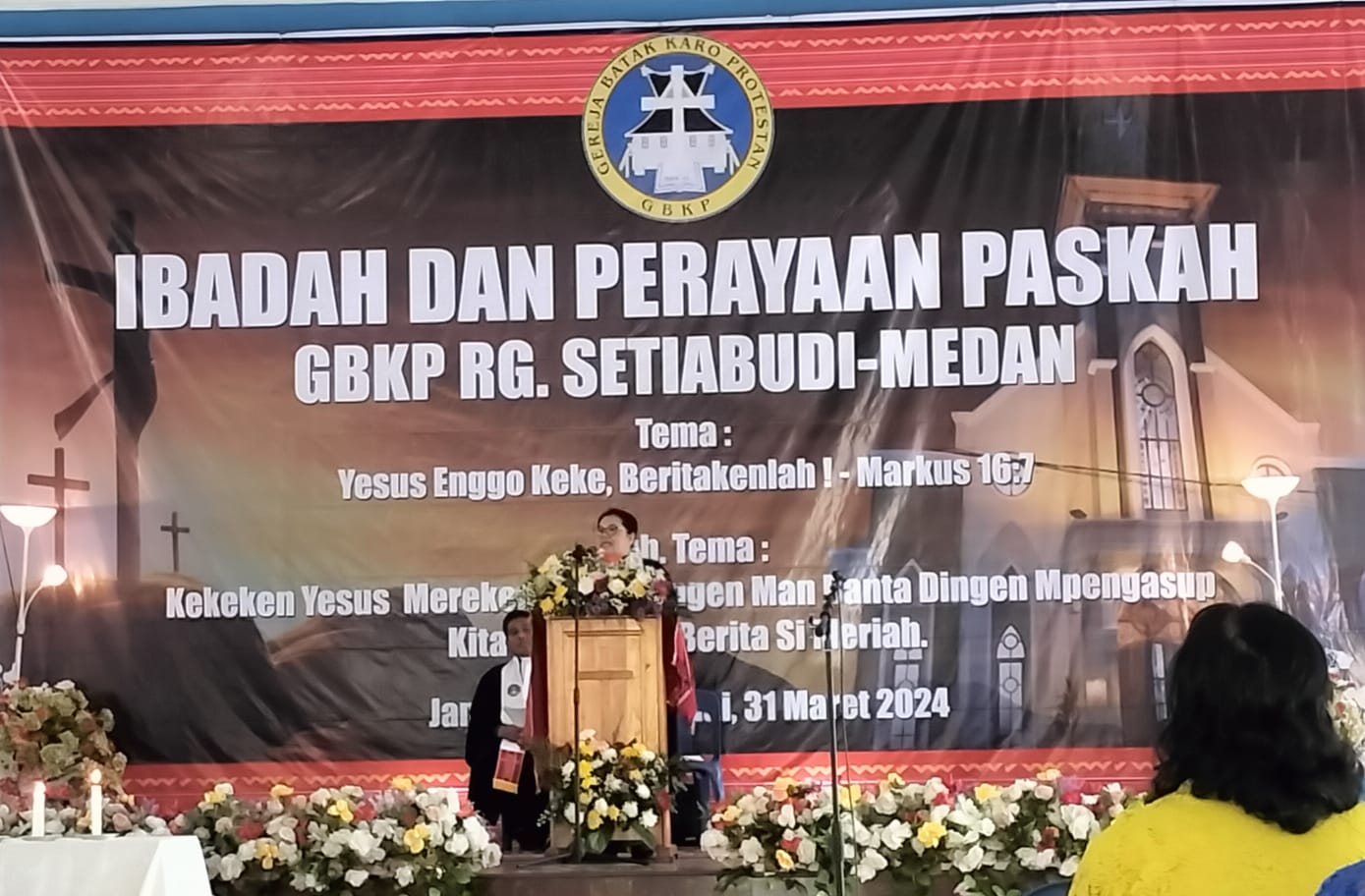Ibadah Paskah GBKP Setia Budi, Pdt Bertalina Tarigan: Bagi Orang Percaya, Jangat Takut Beritakan Kebangkitan Yesus