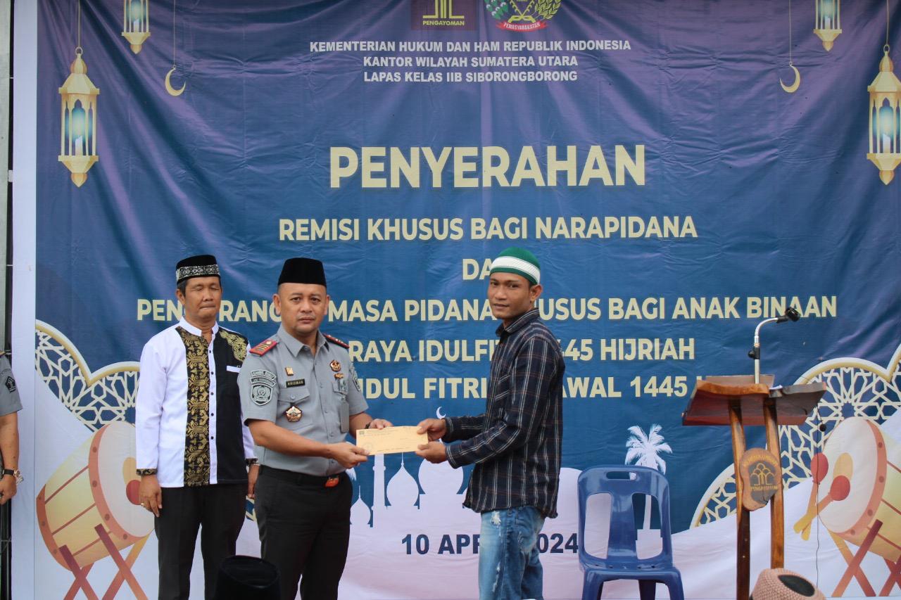 489 WBP Lapas Siborong-borong Terima Remisi Idul Fitri