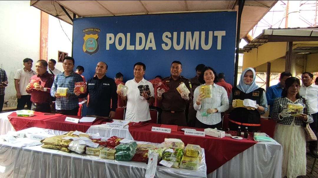 Polda Sumut Musnahkan Barang Bukti Narkoba Sabu Puluhan Kg