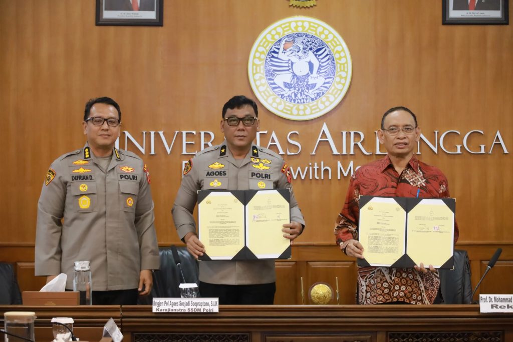 Tingkatkan Kerja Sama di Berbagai Bidang, UNAIR-Polri Teken MoU