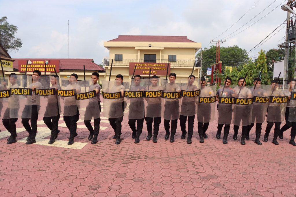 Jelang Pilkada 2024, Ton Dalmas Polres Tanjungbalai Latihan Pengendalian Massa