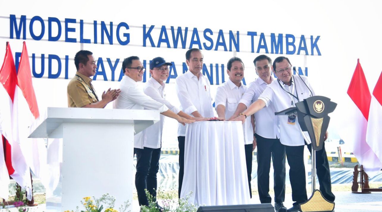 Presiden Jokowi Resmikan Model Kawasan Tambak Budi Daya Ikan Nila Salin di Karawang