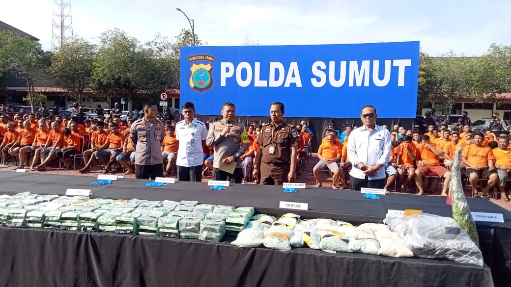 Selama Dua Pekan, Polda Sumut Ringkus 502 Tersangka Narkoba