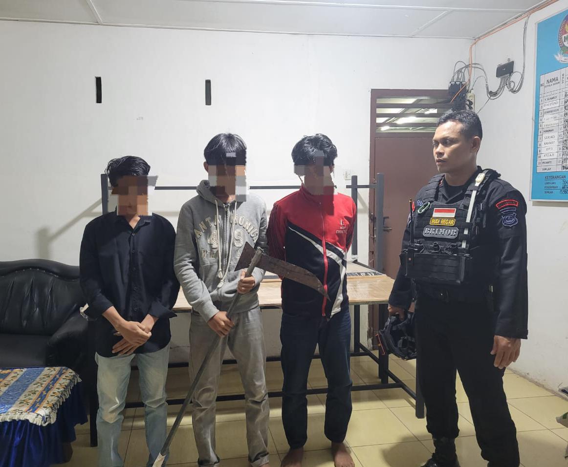 Brimob Sumut Amankan Tiga Pemuda dan Enam Kendaraan Ilegal