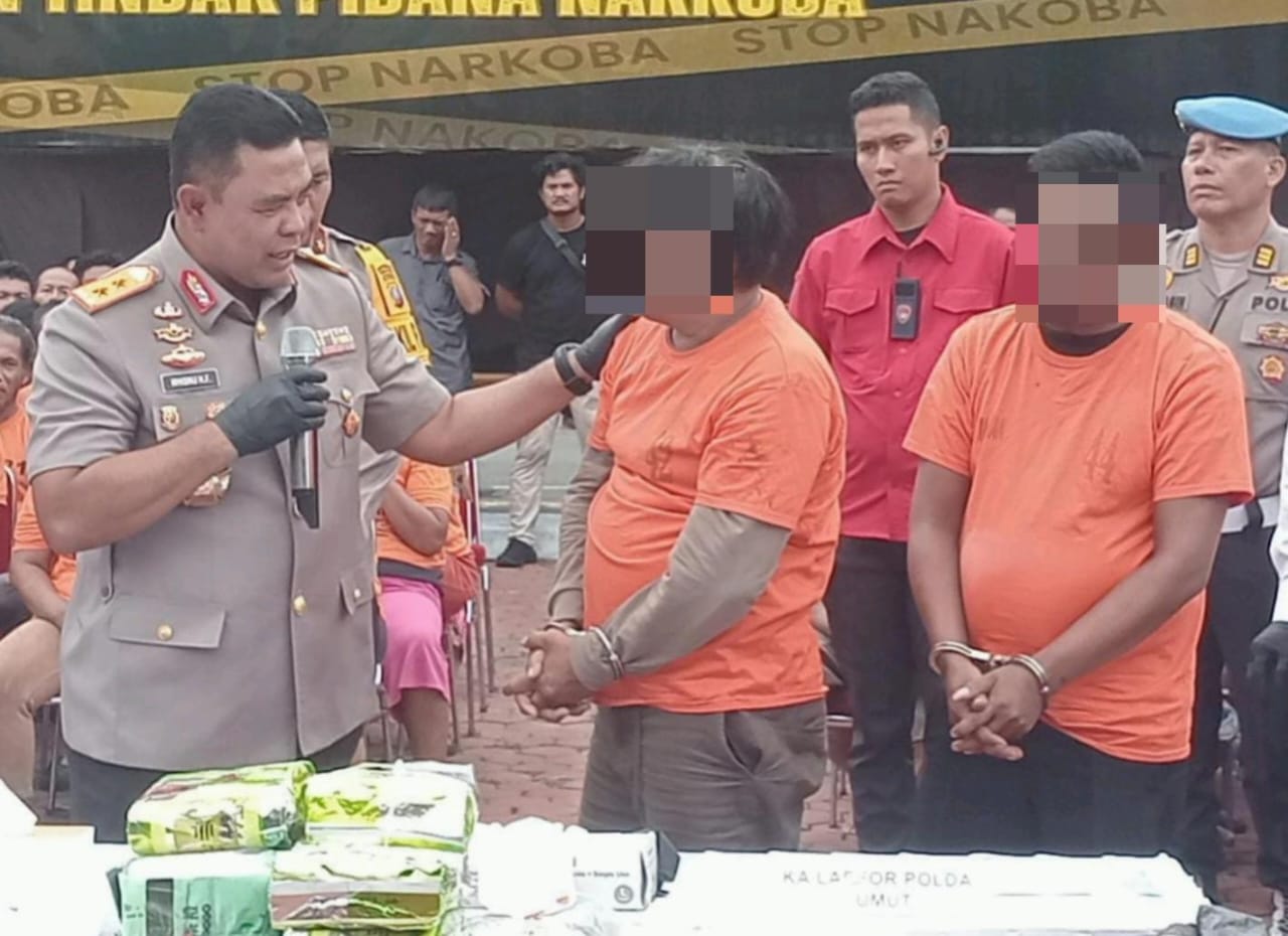 Polda Sumut Ringkus 2 Kurir Riau dan Sita 20 Kg Sabu