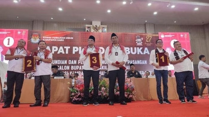 KPU Karo Tetapkan Nomor Urut Paslon Pilkada