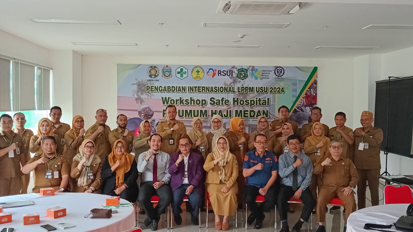 RSU Haji Medan Gelar Workshop Safe Hospital Bersama LPPM USU dan Yonsei University Korea