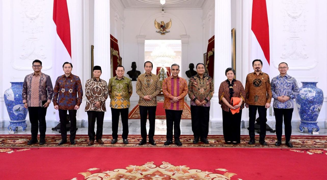 Presiden Jokowi Sambut Kunjungan Pimpinan MPR RI Baru di Istana Merdeka