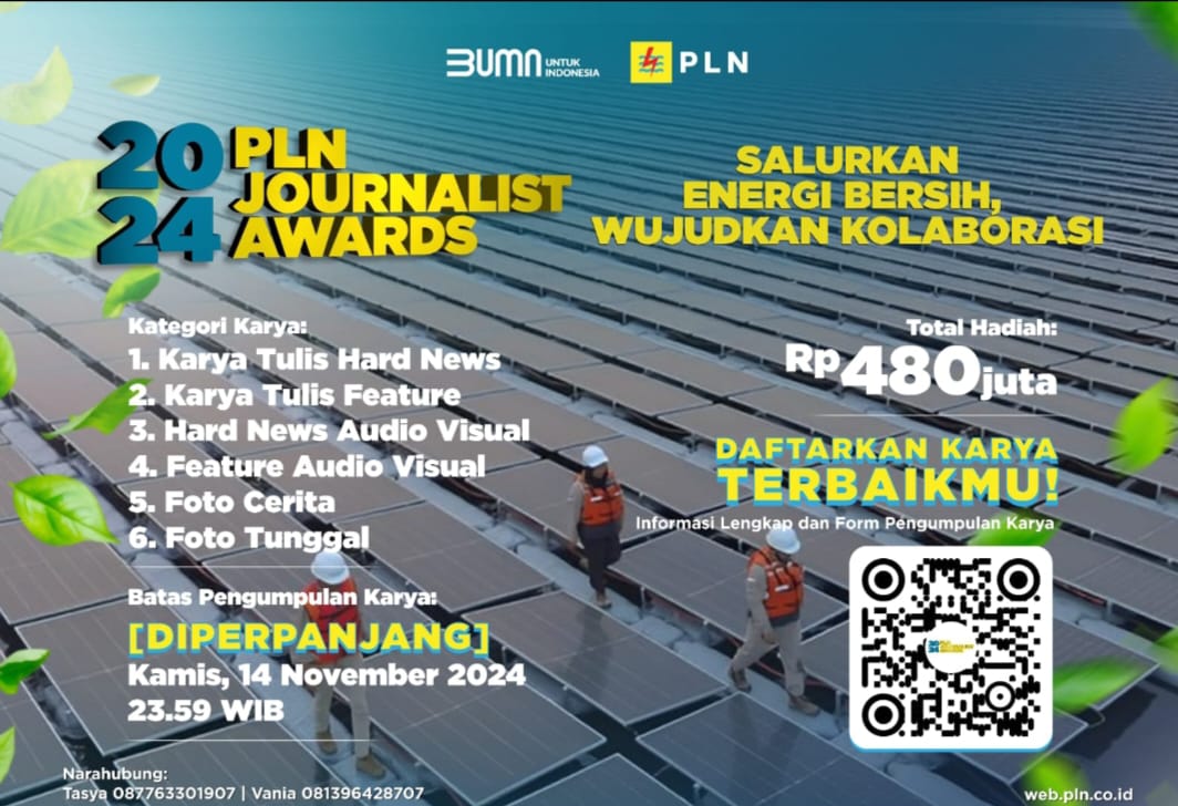 Waktu Pendaftaran PLN Journalist Award 2024 Diperpanjang Hingga 14 November 2024
