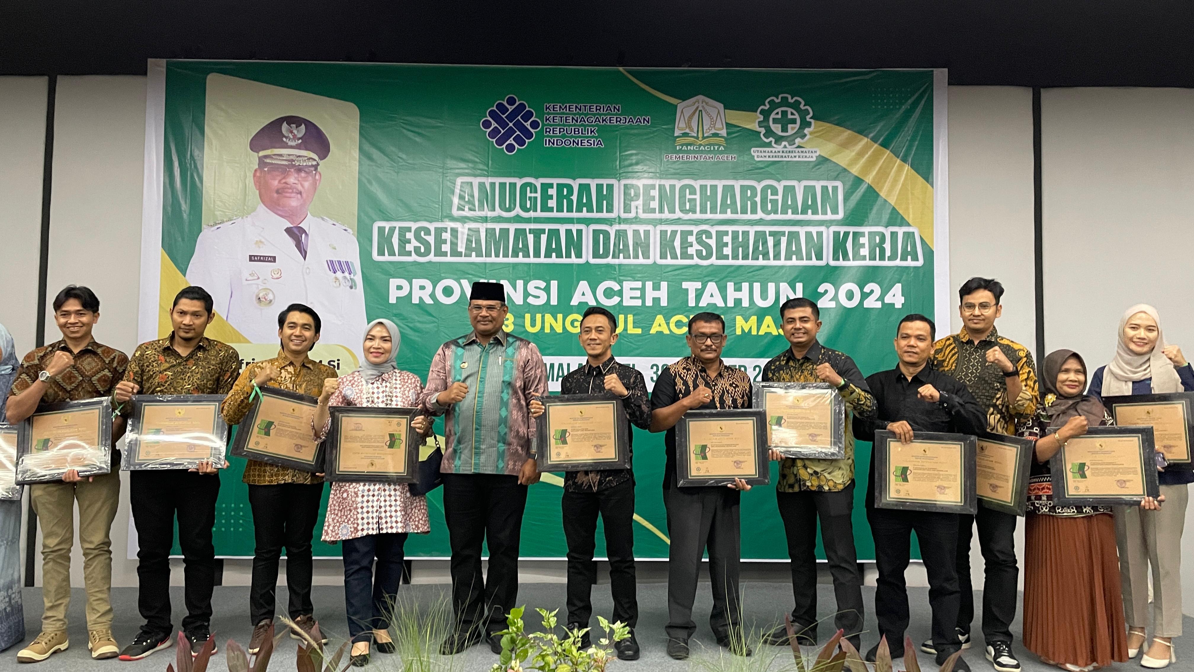 Semangat Hari Pahlawan, PLN UIP SBU Raih Penghargaan K3 dari Pemerintah Provinsi Aceh Tahun 2024