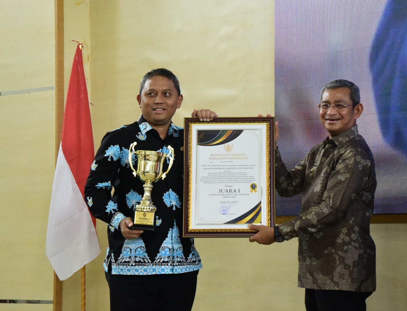 Dinas Pendidikan Deliserdang Raih Predikat OPD Paling Inovatif Tahun 2024