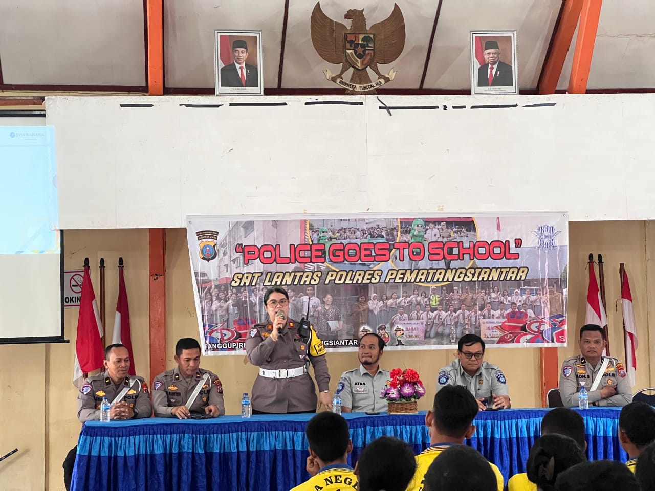 Police Go To School: Sat Lantas Polres Pematangsiantar dan Jasa Raharja Edukasi Pelajar SMAN 4