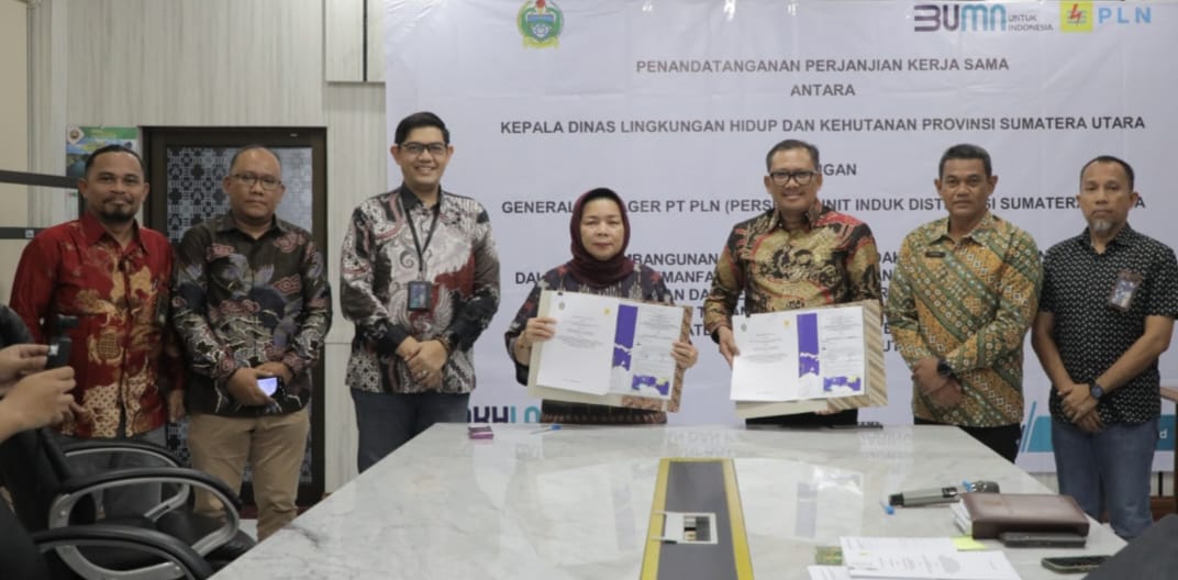 Jelang Nataru, PLN UID Sumut dan Dinas LHK Tandatangani Kerja Sama Pembangunan Jaringan Listrik Desa di Kawasan Tahura