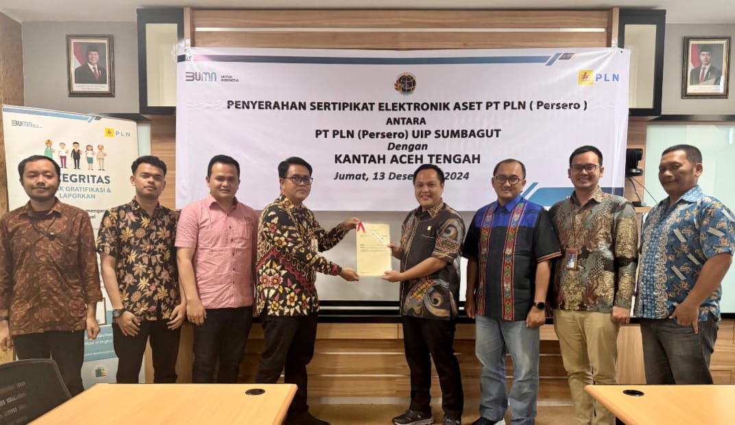 Jelang Nataru, PLN UIP SBU Amankan 34 Sertipikat Aset PLN di Aceh Tengah
