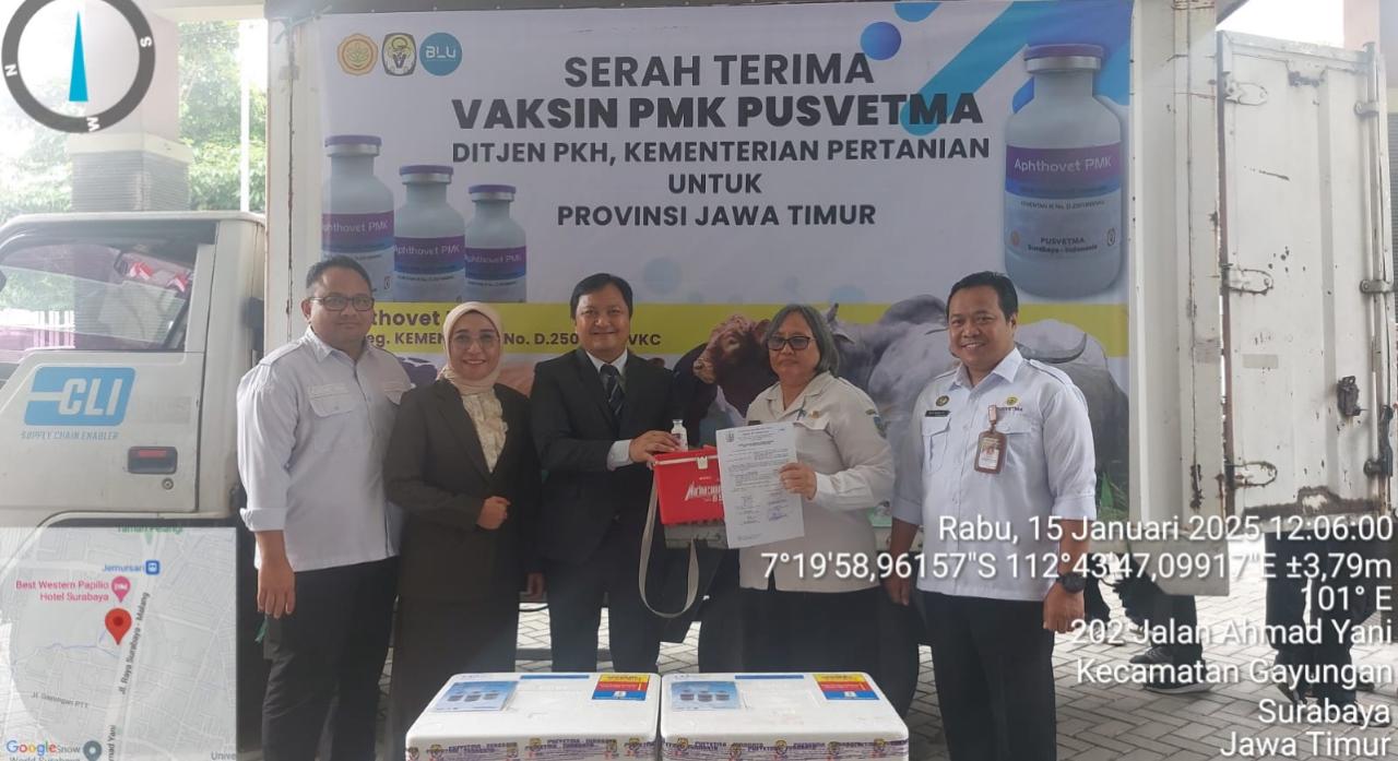 165 Ribu Dosis Vaksin PMK Tahap I Diserahkan Kementan ke Jawa Timur