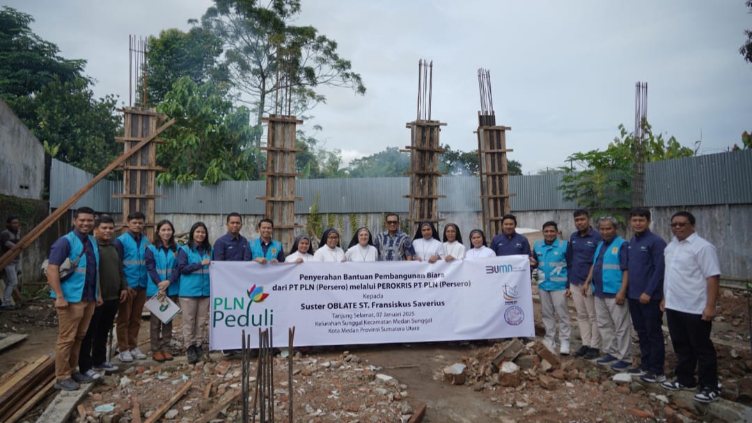 Sambut Tahun Baru, PLN UID Sumut Salurkan Bantuan Pembangunan Biara dan Gereja di Sumut