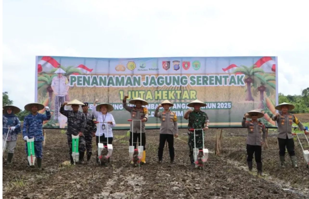 Polda Kaltim Manfaatkan Lahan SPN Jonggon, Sukseskan Program Penanaman Jagung 1 Juta Hektar