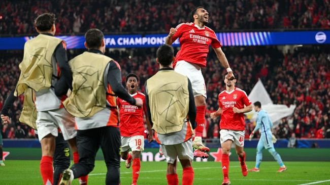 Benfica Lolos ke Perempat Final Liga Champions Setelah Drama Enam Gol Kontra Monaco