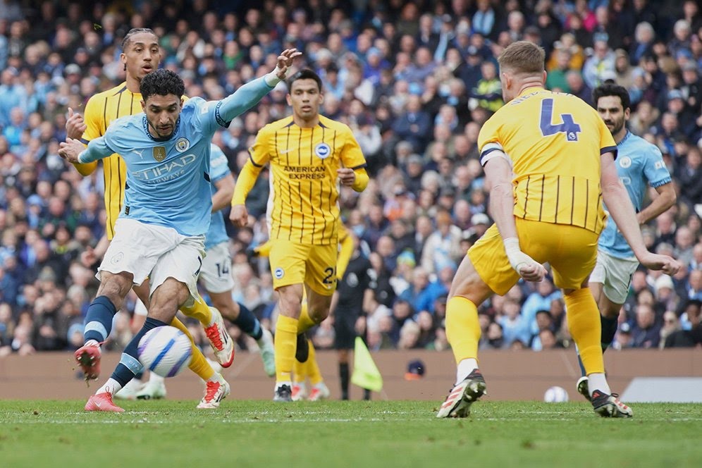 Manchester City Gagal Menang, Brighton Paksa Hasil Imbang 2-2 di Etihad