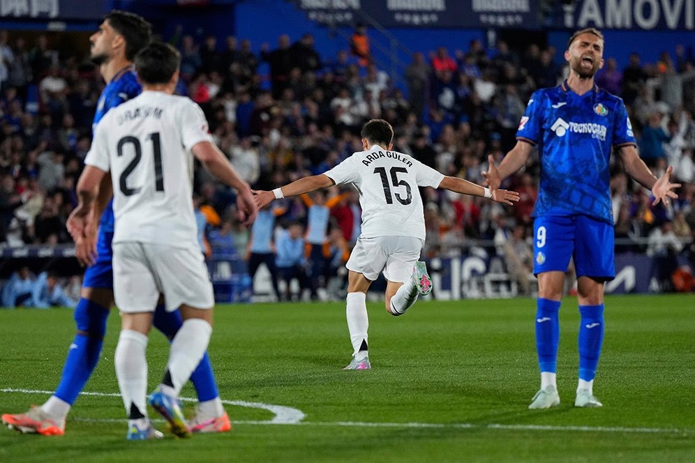 Real Madrid Bungkam Getafe Lewat Gol Arda Guler, Tempel Ketat Barcelona di Puncak Klasemen