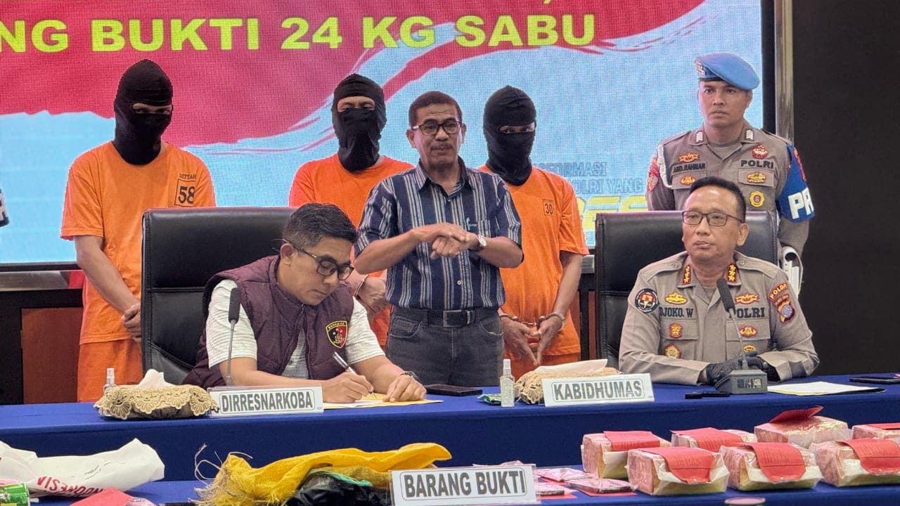 Polda Sulteng Gagalkan Peredaran 24 Kg Sabu Asal Malaysia, Tiga Pelaku Ditangkap
