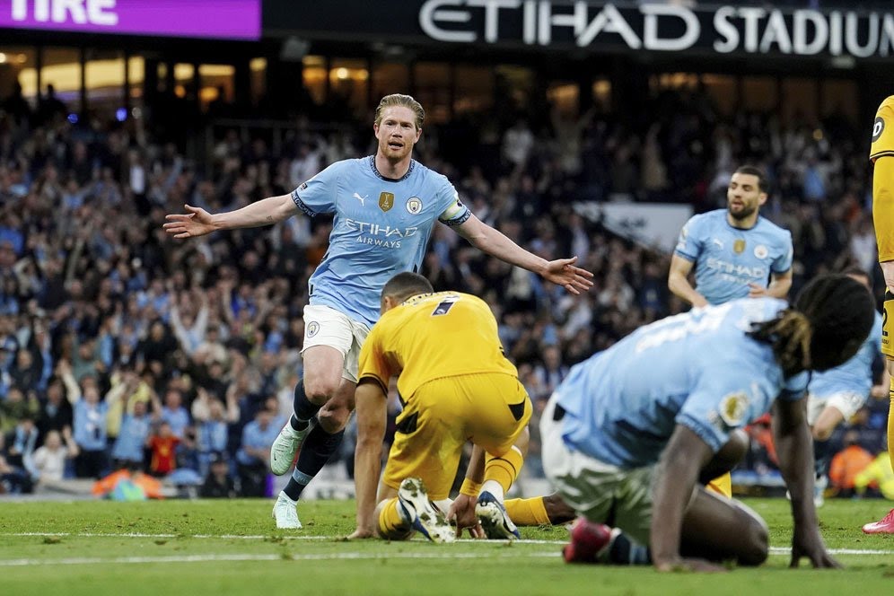 Manchester City Tekuk Wolverhampton 1-0, De Bruyne Jadi Penentu Kemenangan