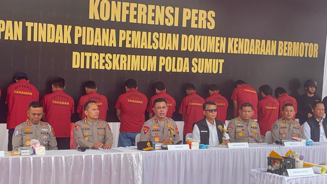 Jaringan Pemalsuan Dokumen Kendaraan Skala Nasional Dibongkar Polda Sumut