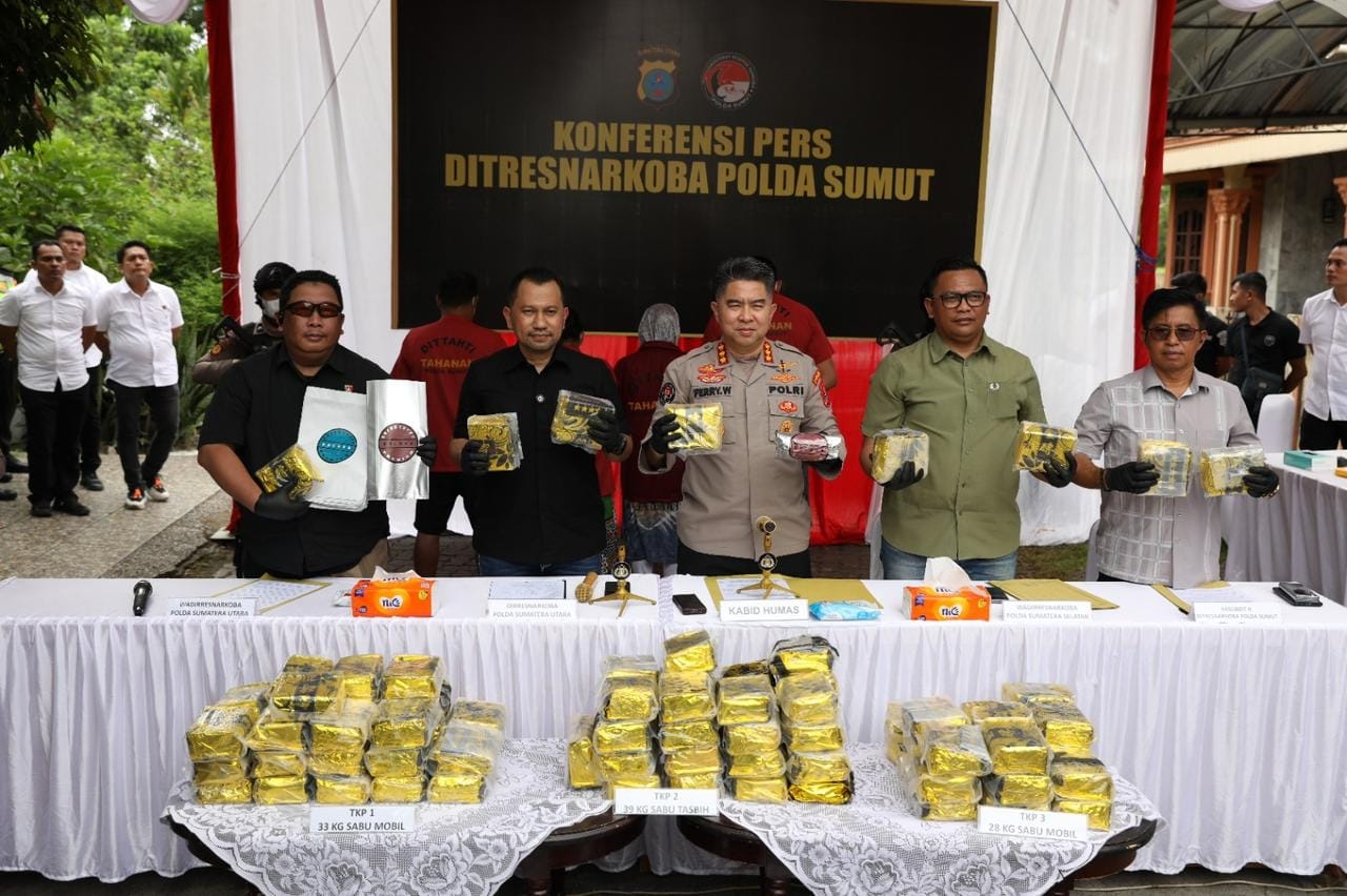 Polda Sumut Gagalkan Peredaran 100 Kg Sabu dalam Bungkus Kopi