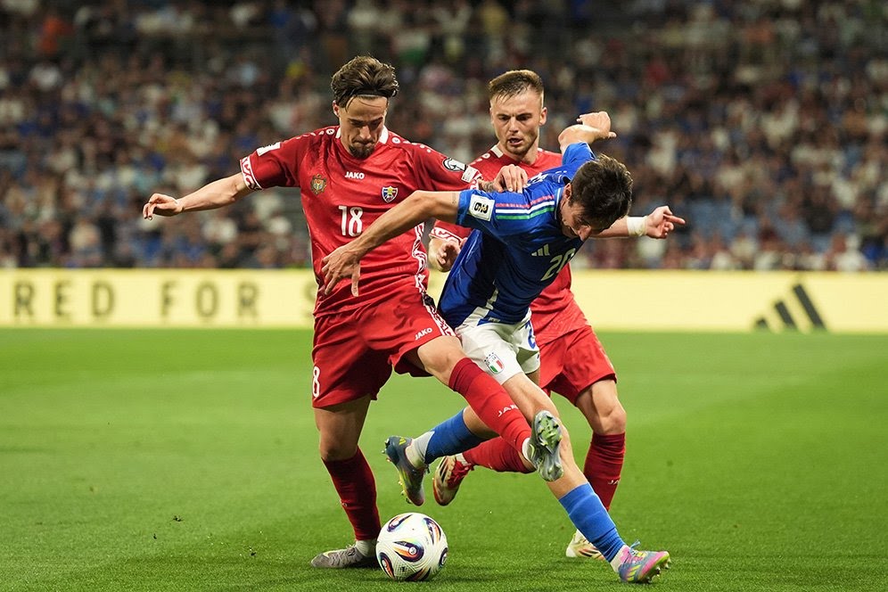 Italia Petik Kemenangan Perdana di Kualifikasi Piala Dunia 2026 Usai Taklukkan Moldova 2-0