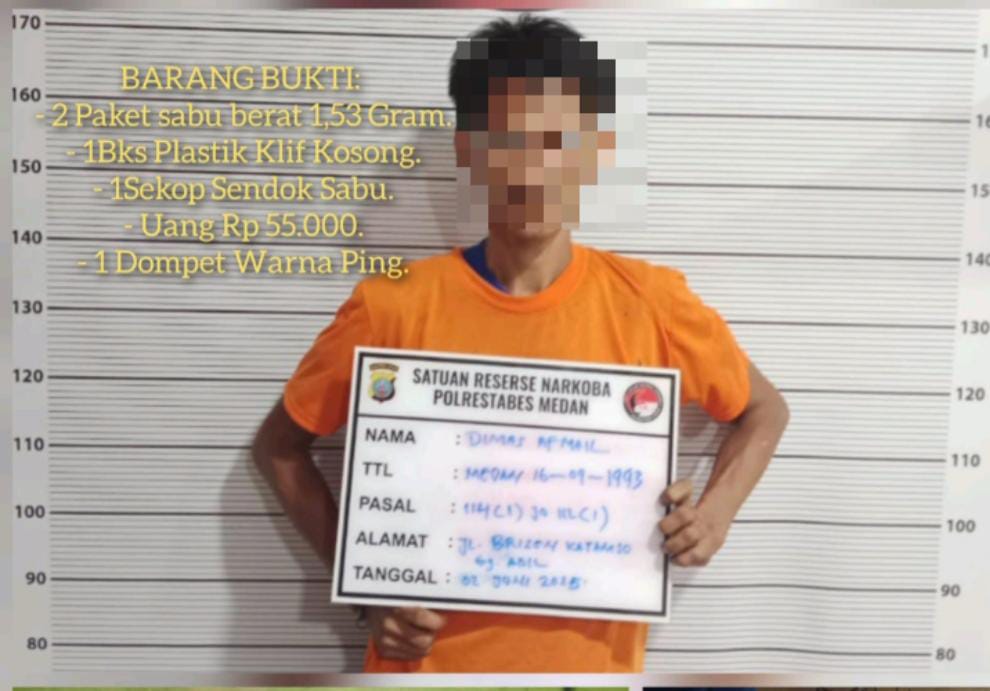 Satres Narkoba Polrestabes Medan Tangkap Pengedar Sabu