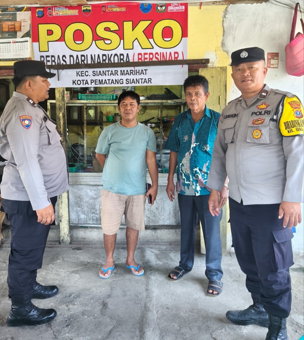 Polsek Siantar Marihat Sambangi Posko Bersinar, Perkuat Pencegahan Narkoba