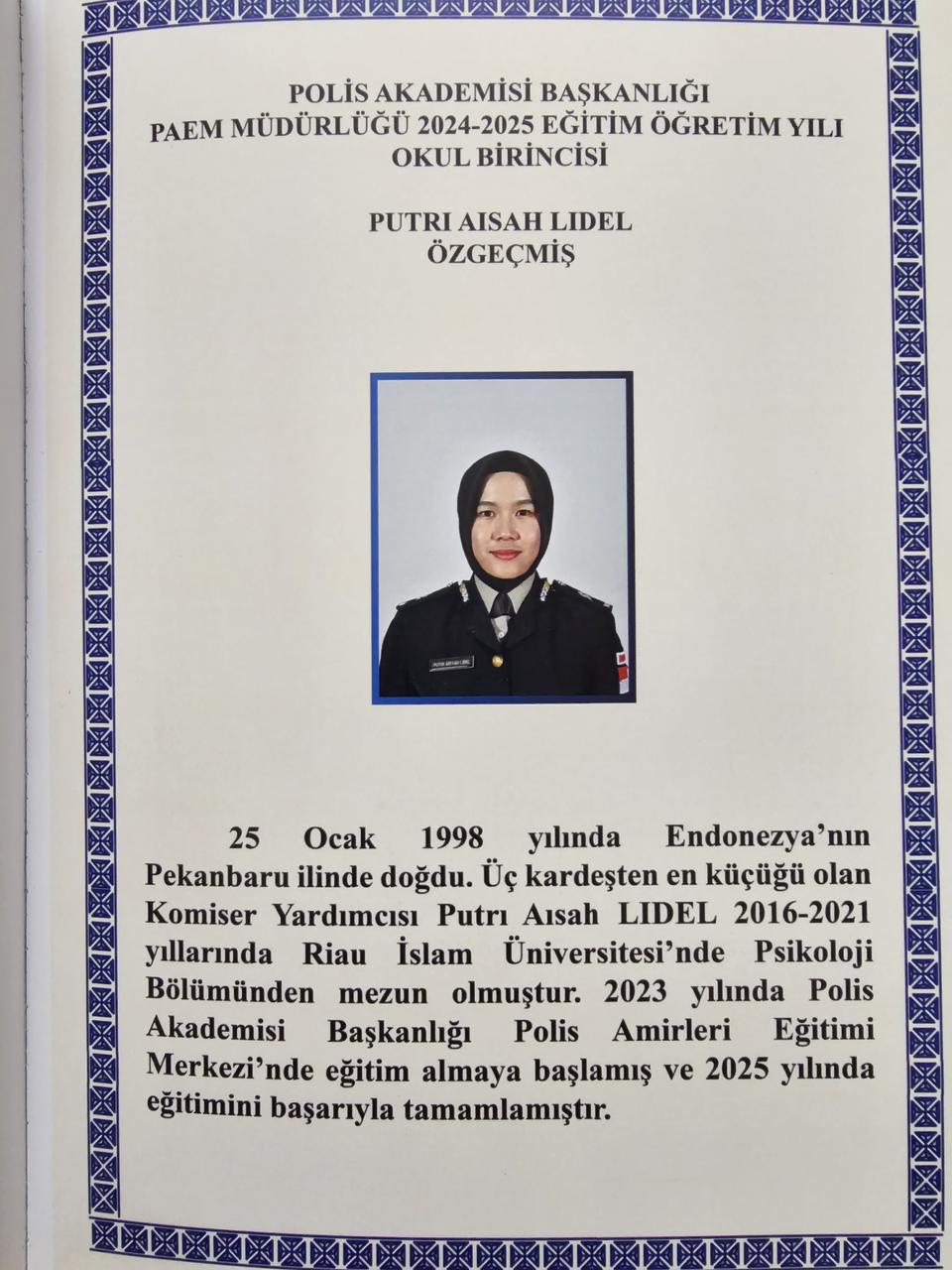 Kompol Putri Aisah Diwisuda Presiden Erdogan, Harumkan Nama Indonesia