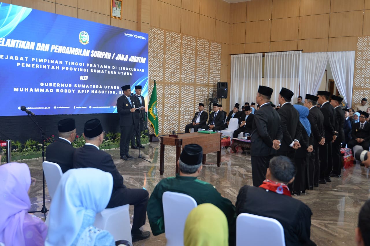 Enam Pejabat Eselon II Dilantik, Gubernur Bobby Nasution Soroti Loyalitas