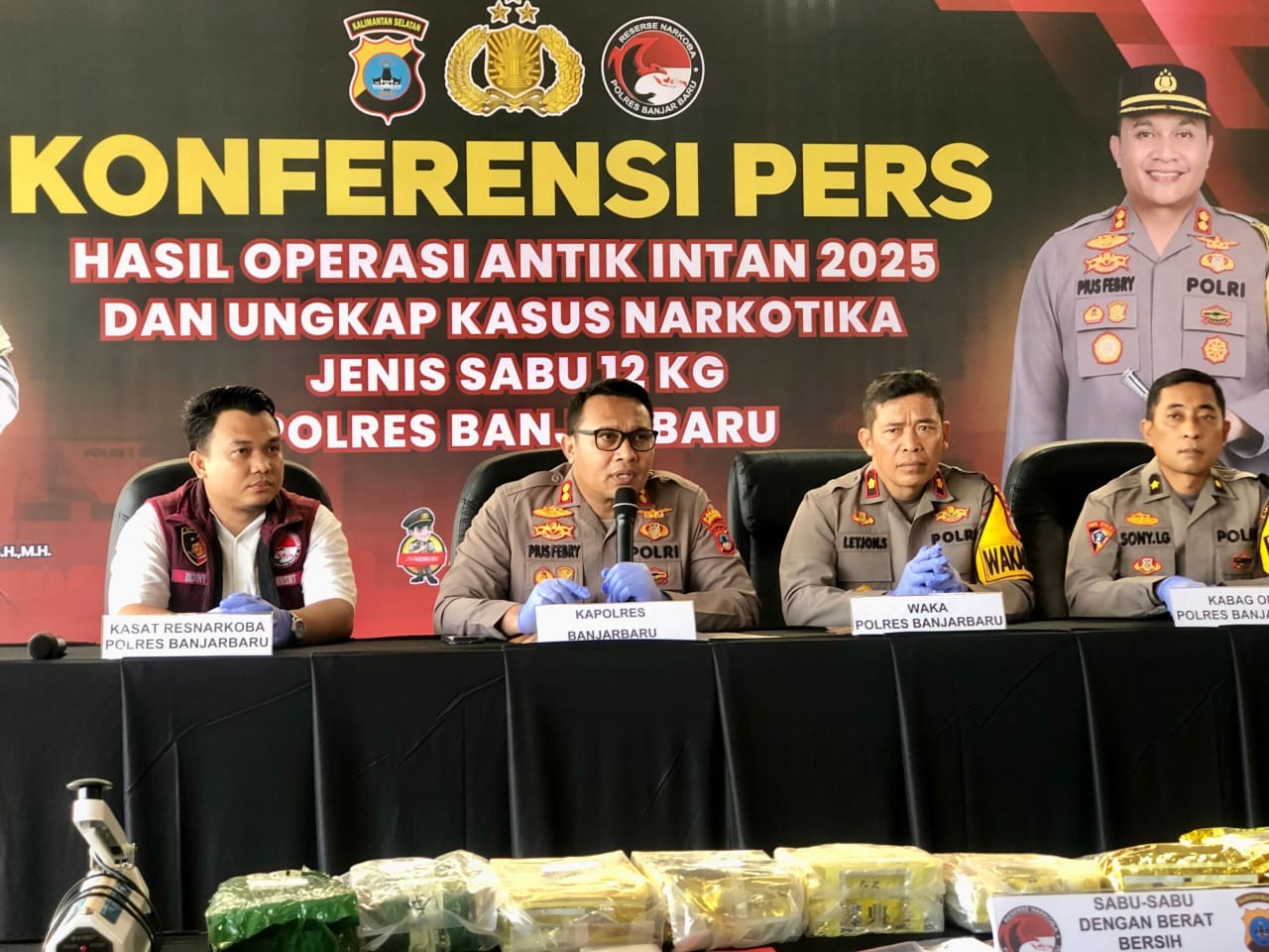 Satresnarkoba Polres Banjarbaru Gagalkan Peredaran 12 Kg Sabu Jaringan FP