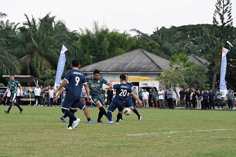Laga Persahabatan Pemprov Sumut vs Lantamal I Belawan Berakhir Imbang 2-2
