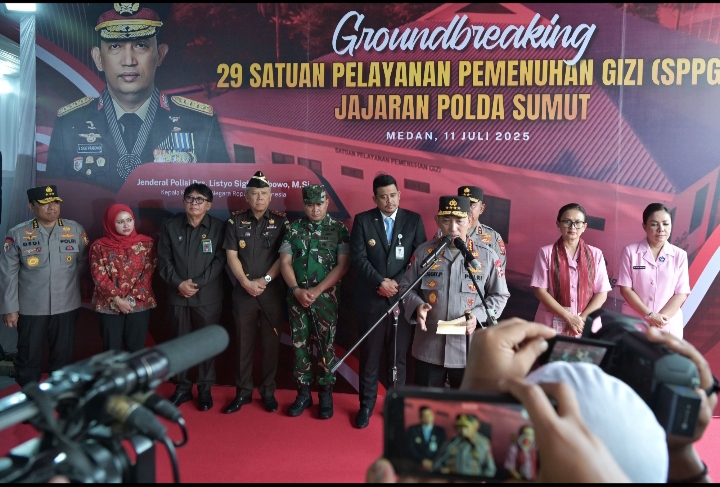Dukung Program MBG, Kapolri dan Gubsu Bobby Groundbreaking 29 SPPG Poldasu