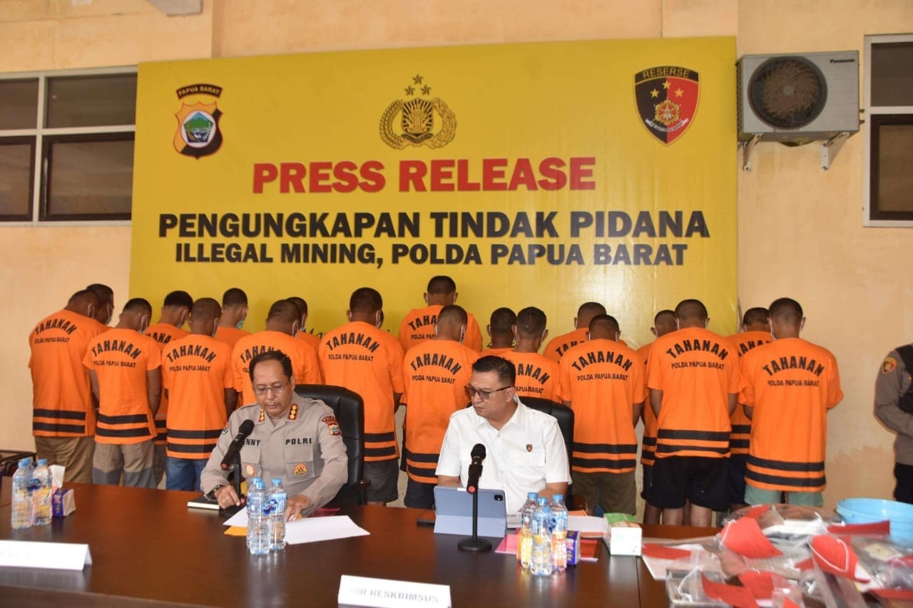 Tambang Emas Ilegal di Manokwari Terbongkar, Dua Tersangka Ditangkap