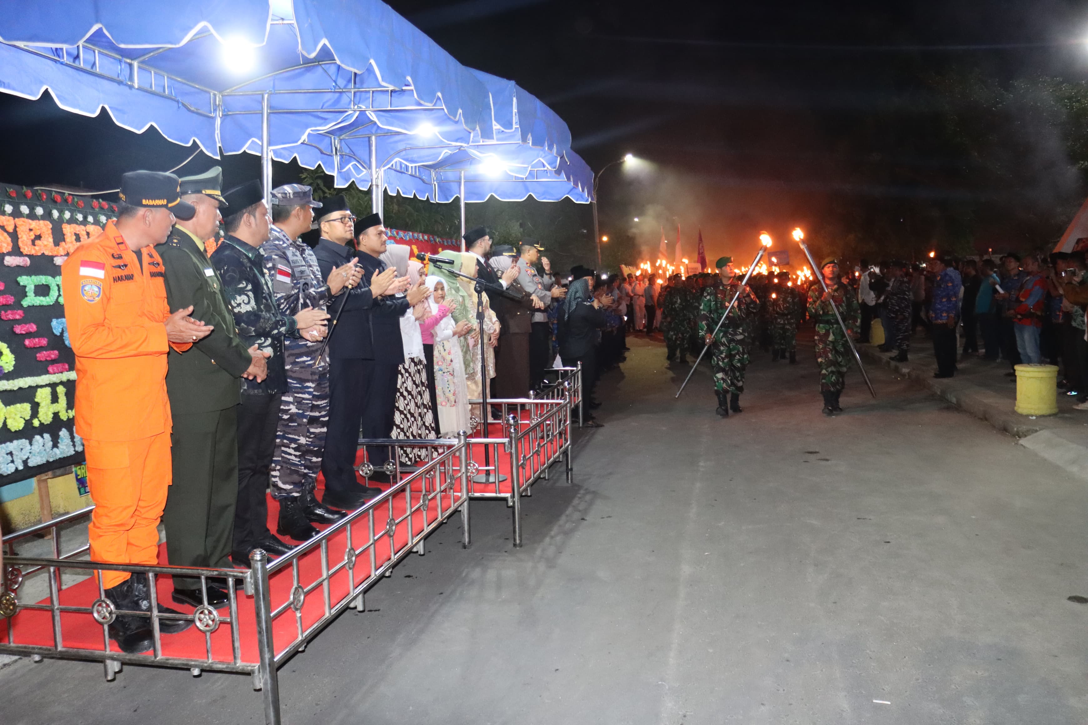 Pawai Obor Semarakkan HUT ke-80 RI di Kota Tanjungbalai
