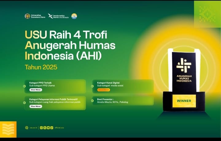 USU Raih 4 Penghargaan Kehumasan di Ajang Bergengsi AHI 2025