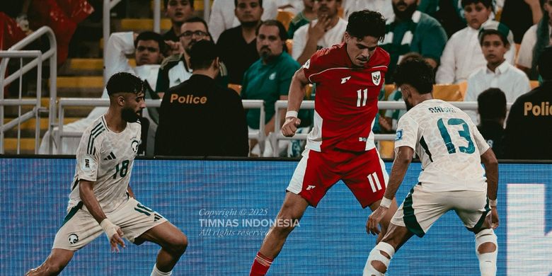 Timnas Indonesia Kalah Tipis 2-3 dari Arab Saudi di Laga Perdana Putaran Keempat Kualifikasi Piala Dunia 2026
